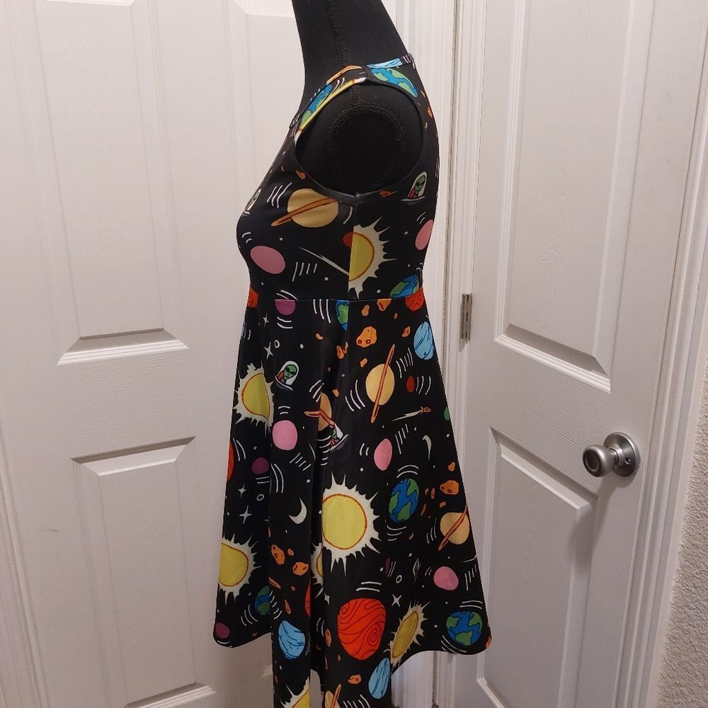 Funnycokid Girls Solar System Theme With Et. Sleeves Dress szXL - Picture 4 of 6